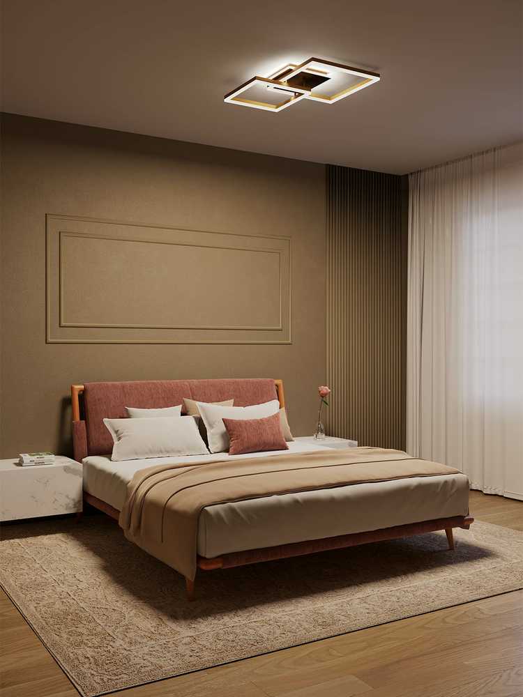 120W LED paviršinis lubinis šviestuvas SAMI, juodos/baltos sp., 3000/4000/6000K