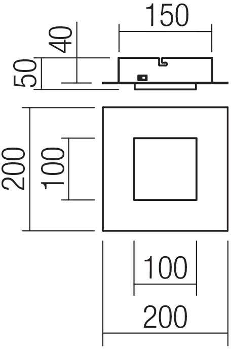 Lubinis šviestuvas 16W LED paviršinis šviestuvas TATAMI, juodas, 3000/4000/6500K