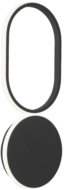 21W LED sieninis šviestuvas VICTOR, juodas, 3000K, 4348000