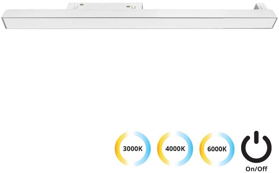 21W LED šviestuvas į magnetines sistemas VIOKEF MAGNETIC, baltas, 3000/4000/6000K, 4244304S