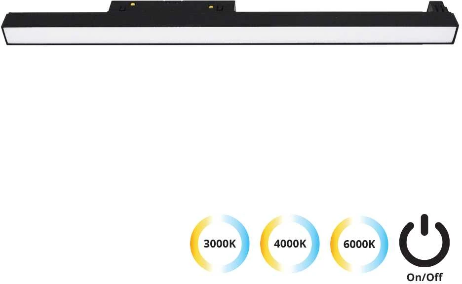 Pakabinamas šviestuvas 21W LED šviestuvas į magnetines sistemas VIOKEF MAGNETIC, juodas, 3000/4000/6000K, 4244301S
