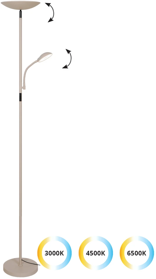 28W LED toršeras NORA, smėlio sp., 3000/4500/6500K, dimeriuojamas, 4351800