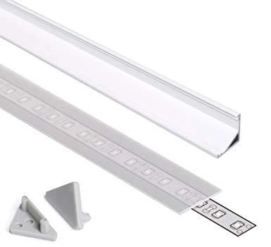 Pakabinamas šviestuvas LED juostos profilis CABI12, anoduotas, 2m, su matiniu dangteliu, 2 vnt. užbaigimo el.