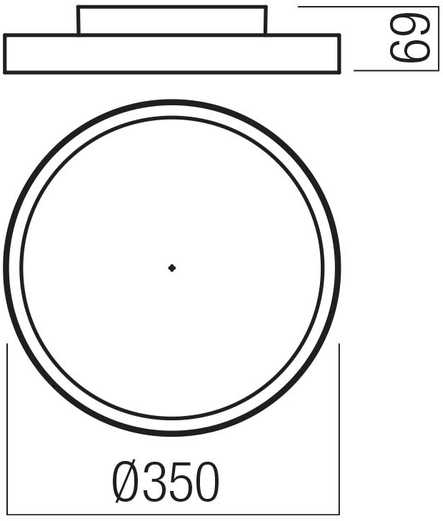 Lubinis šviestuvas 30W LED paviršinis šviestuvas DAMA, baltas, 3000/4000/5000K, 35cm, 01-3741