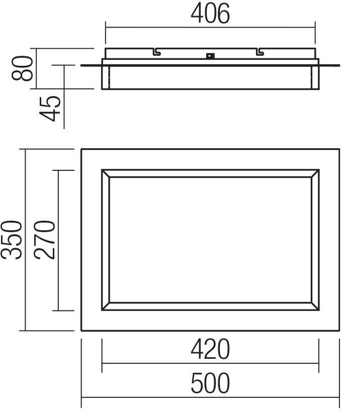 Lubinis šviestuvas 36W LED paviršinis šviestuvas PERIMETRO, matinės aukso sp., 3000/4000/6500K