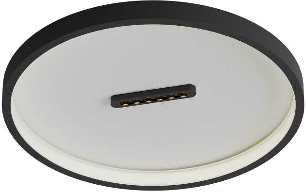 Lubinis šviestuvas 37W LED paviršinis šviestuvas BUTTON, juodas, 3000K, dimeriuojamas, 01-3828