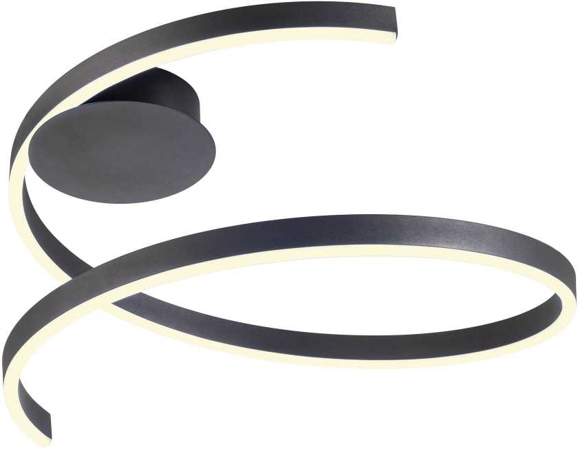 Lubinis šviestuvas 38W LED paviršinis šviestuvas SCROLL, juodas, 3000/4000/6000K, dimeriuojamas, 01-4012