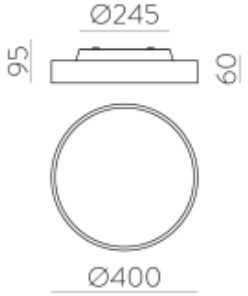 Lubinis šviestuvas 40+5W LED paviršinis lubų šviestuvas ROMA, baltas, 2700/3000K, P3974070B