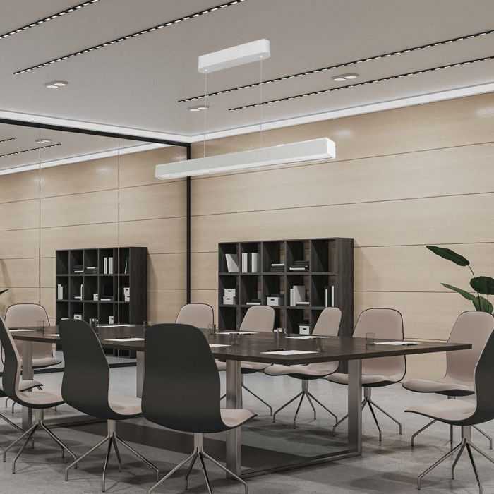 Pakabinamas šviestuvas V-tac 40W LED pakabinamas linijinis šviestuvas, baltas, 3000/4000/6400K