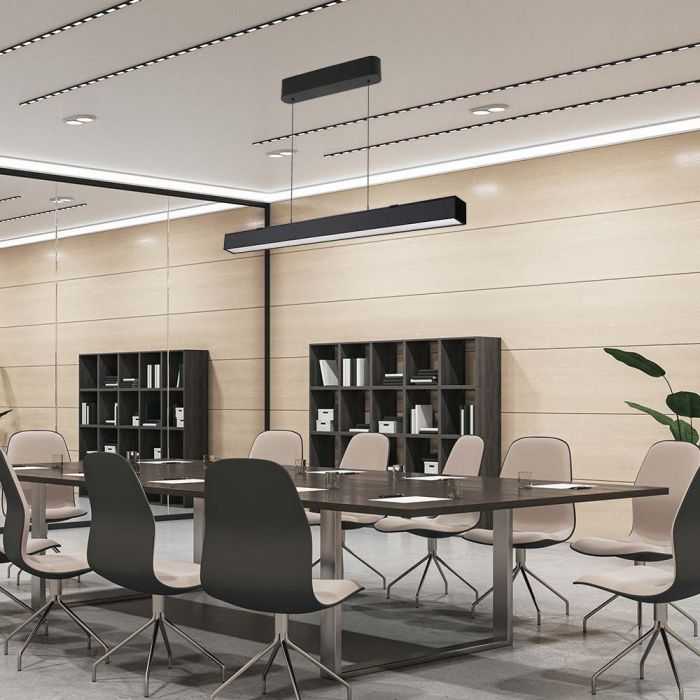 Pakabinamas šviestuvas V-tac 40W LED pakabinamas linijinis šviestuvas, juodas, 3000/4000/6400K