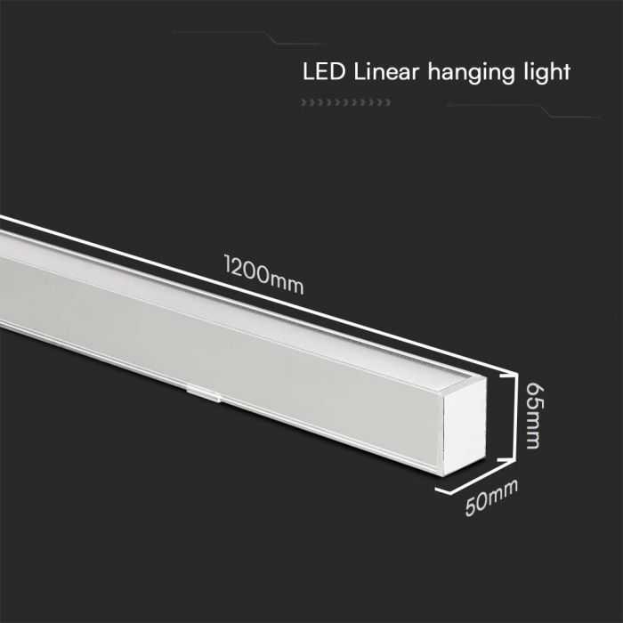 Pakabinamas šviestuvas V-tac 40W LED pakabinamas linijinis šviestuvas, baltas, 3000/4000/6400K