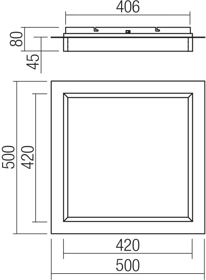Lubinis šviestuvas 40W LED paviršinis šviestuvas PERIMETRO, juodas, 3000/4000/6500K