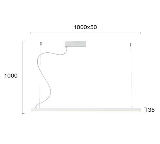 Pakabinamas šviestuvas 48W LED pakabinamas linijinis šviestuvas LYNNE, baltas, 3000K, 3994600