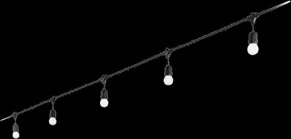 Pakabinamas šviestuvas Ideal Lux 5 lempučių girlianda FIESTA, E27, juoda, 159836