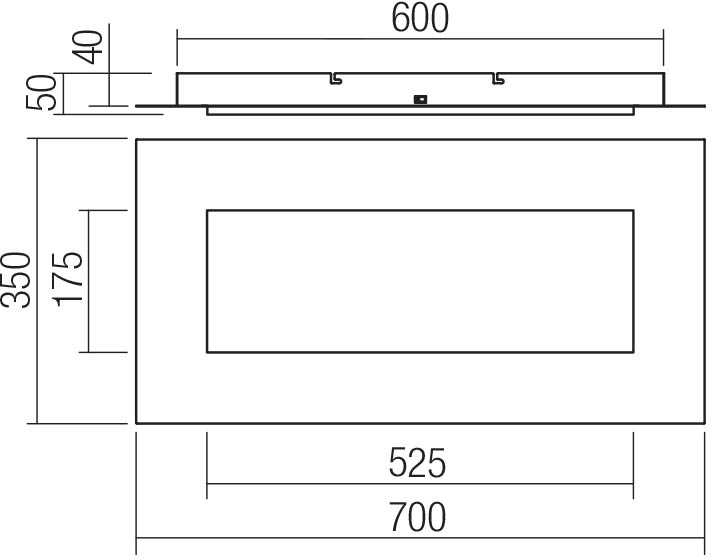 Lubinis šviestuvas 50W LED paviršinis šviestuvas TATAMI, juodas, 3000/4000/6500K
