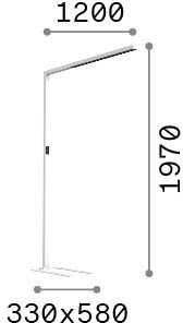 Pakabinamas šviestuvas 76W LED toršeras su šviesos jutikliu COMFORT, baltas, 3000-5700K, šviečia į viršų ir į apačią, dimeriuojamas, 345307