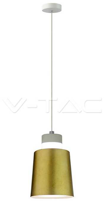 Pakabinamas šviestuvas 7W pakabinamas LED šviestuvas V-TAC, Ø120, aukso spalva, metalas / akrilas, 4000K (natūraliai balta)