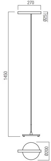 8,3W LED pastatomas šviestuvas PRAXI, juodos/nikelio sp., 3000K, dimeriuojamas, 01-3720