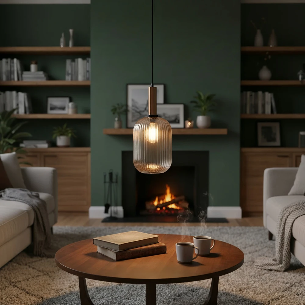 Italux Pakabinamas šviestuvas PND-5588-1L-BRO+AMB