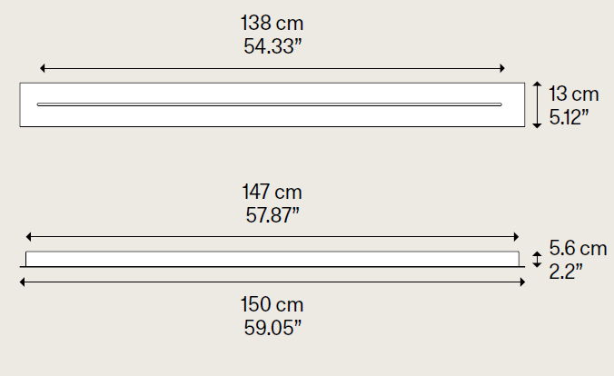 Bėgelis- pagrindas, skirtas pakabinamų šviestuvų montavimui, baltas, 150cm