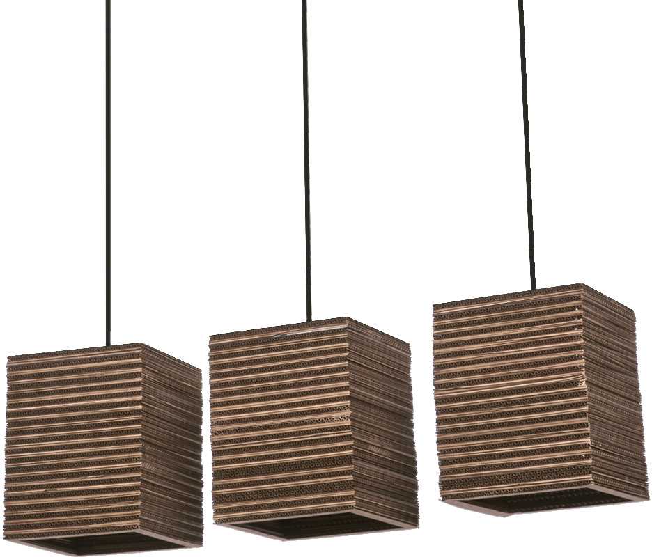 Pakabinamas šviestuvas CARDBOARD, 3xE27, rudas