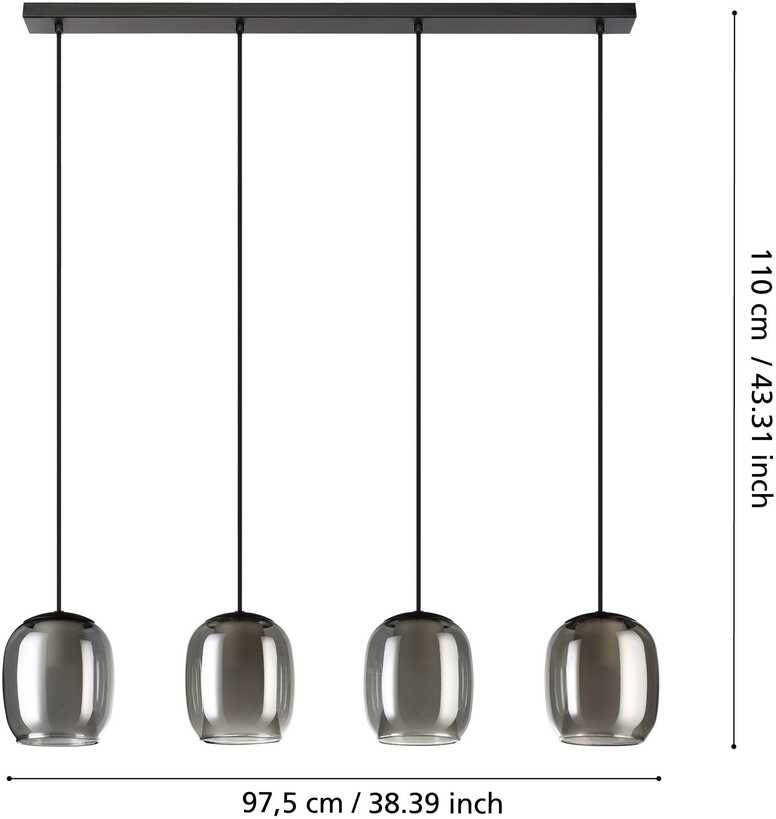 Pakabinamas šviestuvas Pendant lamp EGLO CIAMPINO, 4 x 28 W, E27, 15 x 97.5 x 110 cm | EGLO
