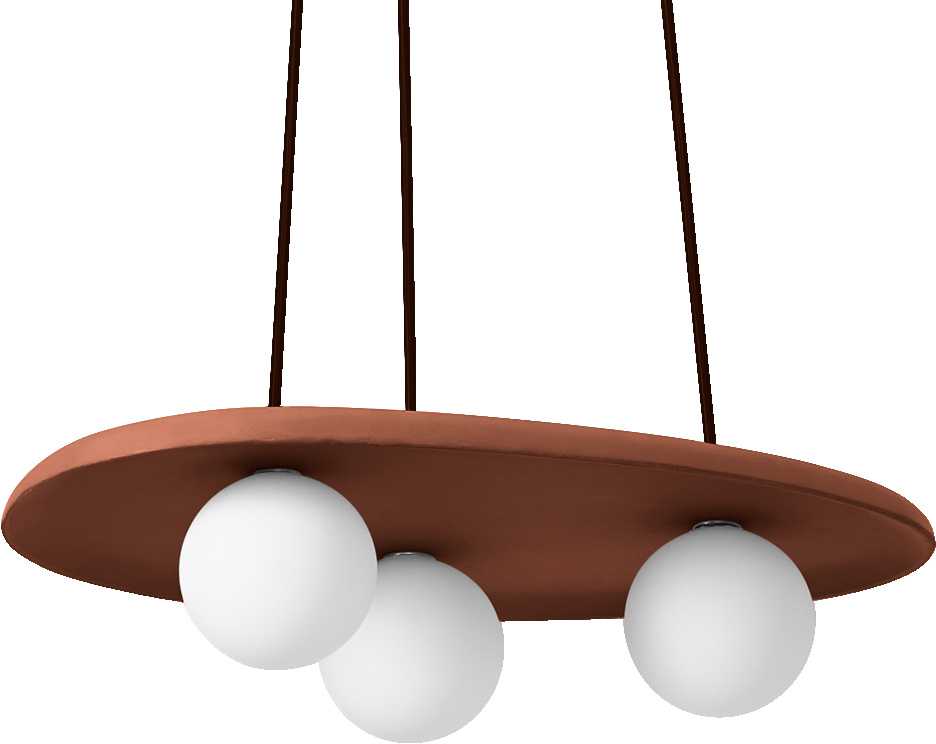 Pakabinamas šviestuvas CLAY NEST, 3xG9, rudas