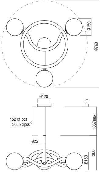 Pakabinamas šviestuvas CONFUSIO, E14, juodos/baltos sp., 01-3257