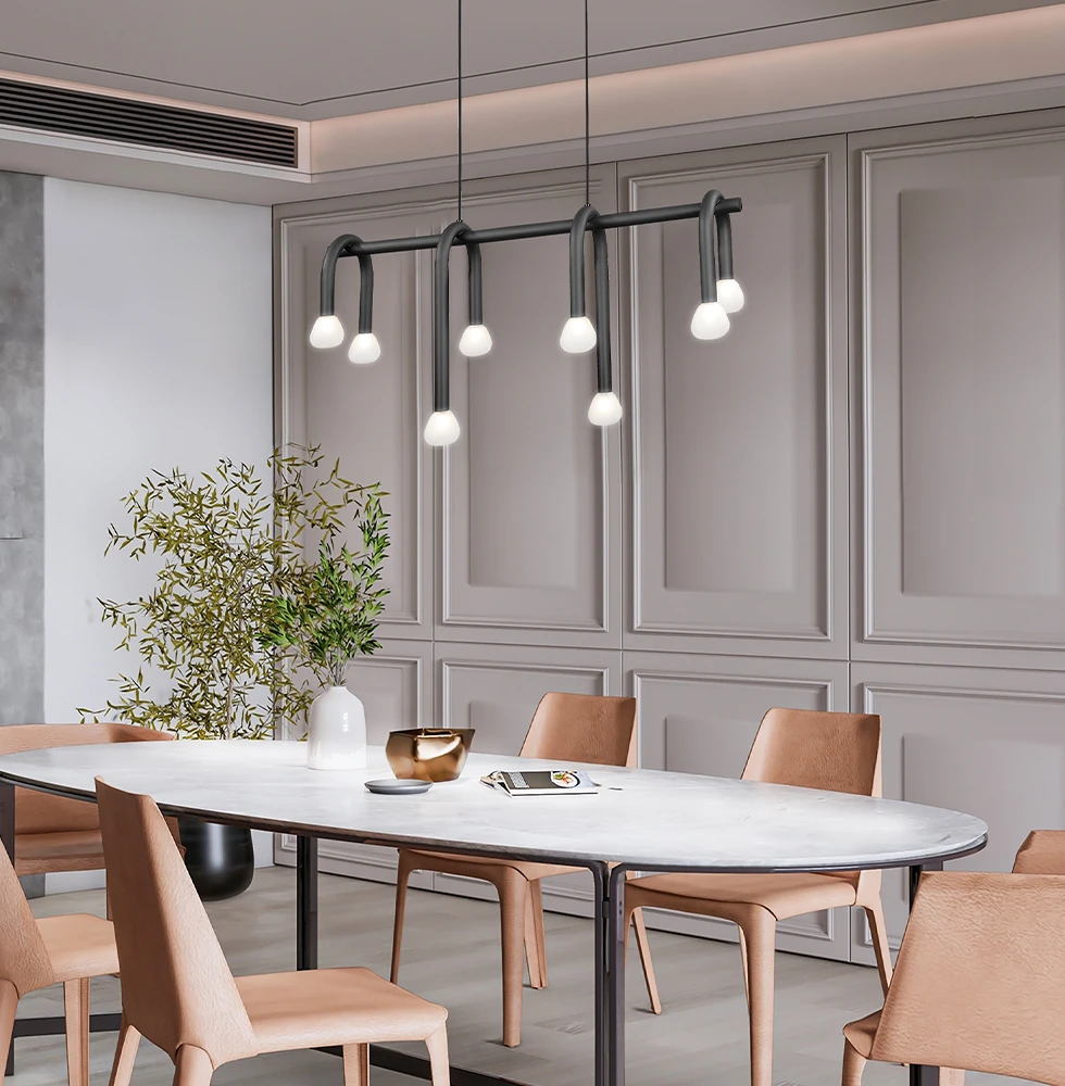 Pakabinamas šviestuvas DELORI, 8xG9, juodos/baltos sp., 4324700