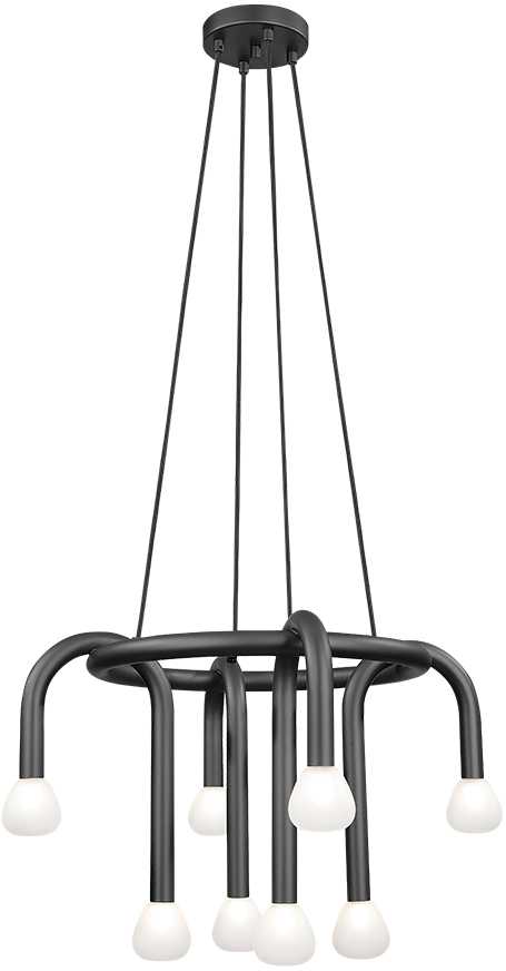 Pakabinamas šviestuvas DELORI, 8xG9, juodos/baltos sp., 4324600