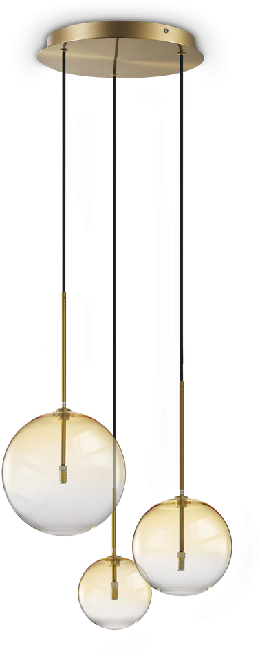 Pakabinamas šviestuvas EQUINOXE, 3xG4, žalvario/gintaro sp., 364827