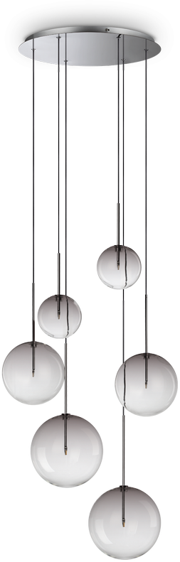 Pakabinamas šviestuvas EQUINOXE, 6xG4, chromo/dūmų sp., 345413