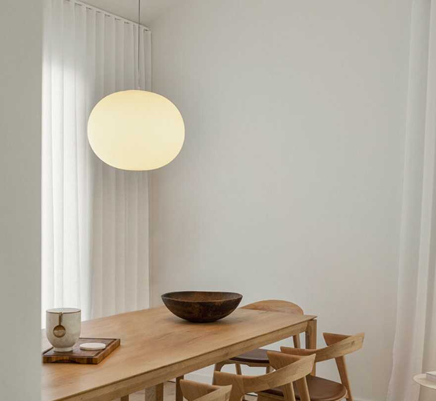 Pakabinamas šviestuvas GLO-BALL SUSPENSION 1, E27, baltas