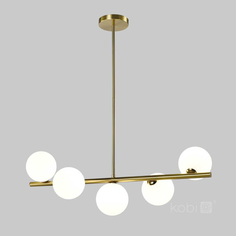 Pakabinamas šviestuvas GLOBE ELEGANCE, 5xG9, aukso/baltos sp.