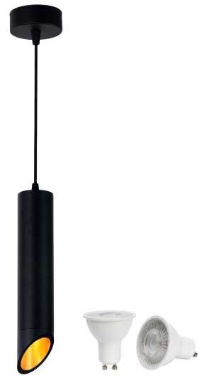 Pakabinamas šviestuvas, GU10, juodas, 60x300mm, su 5W, 2700K LED lempute