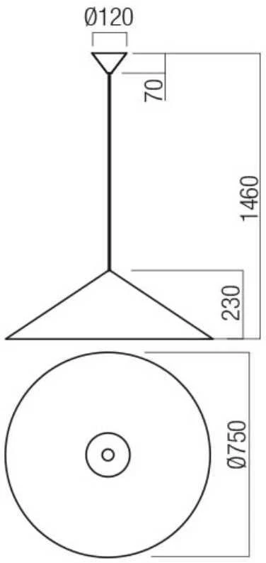 Pakabinamas šviestuvas KONOS, E27, juodas, 01-3033