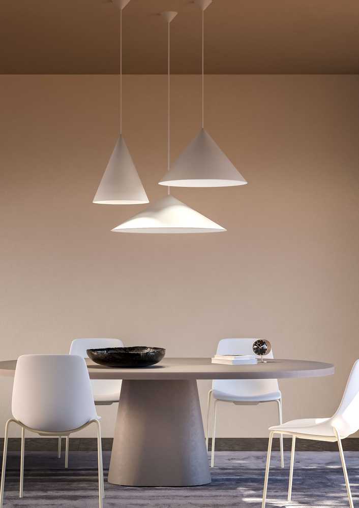 Pakabinamas šviestuvas KONOS, E27, matinės baltos sp., 01-3022