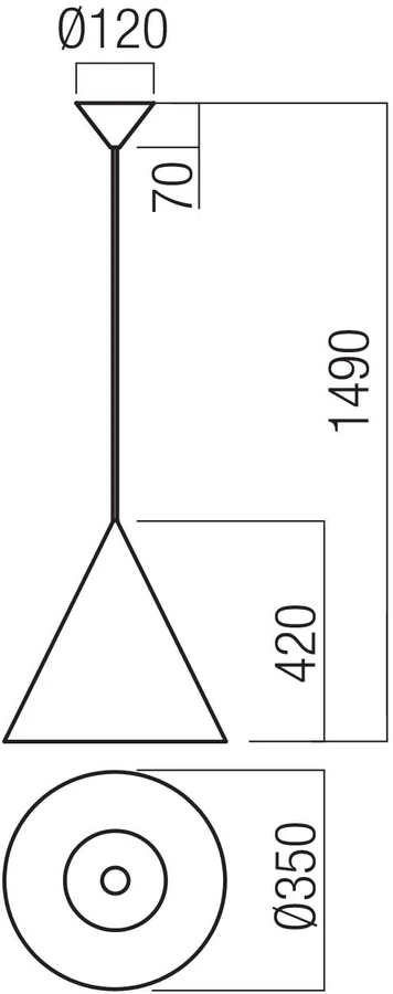 Pakabinamas šviestuvas KONOS, E27, sendinto vario sp., 35cm, 01-4618