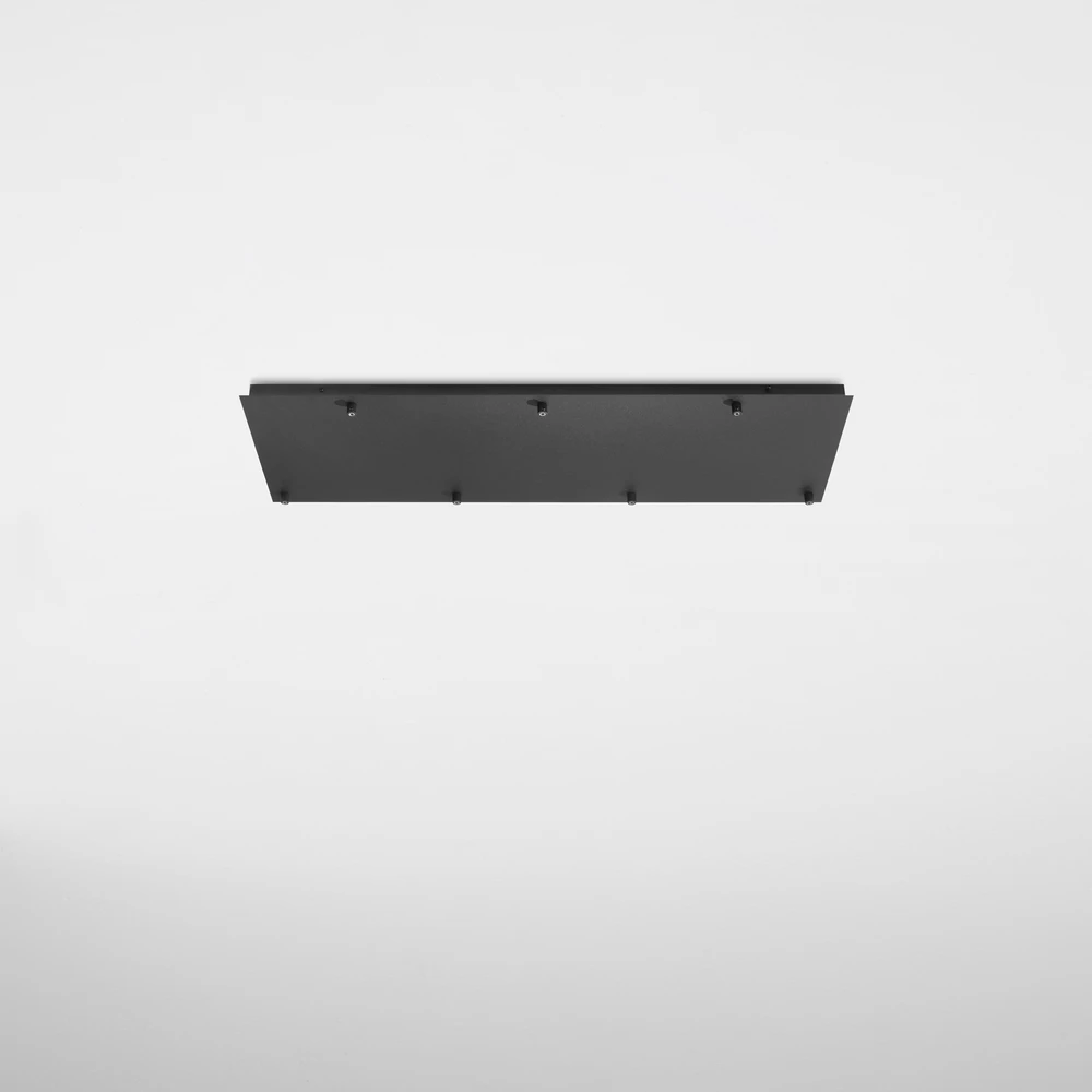Lubinė bazė 7 PIREX pakabinamiems šviestuvams, juodo metalo, 87x28 cm