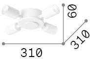 Lubinis šviestuvas SET UP, 4xE27, baltas, 320373