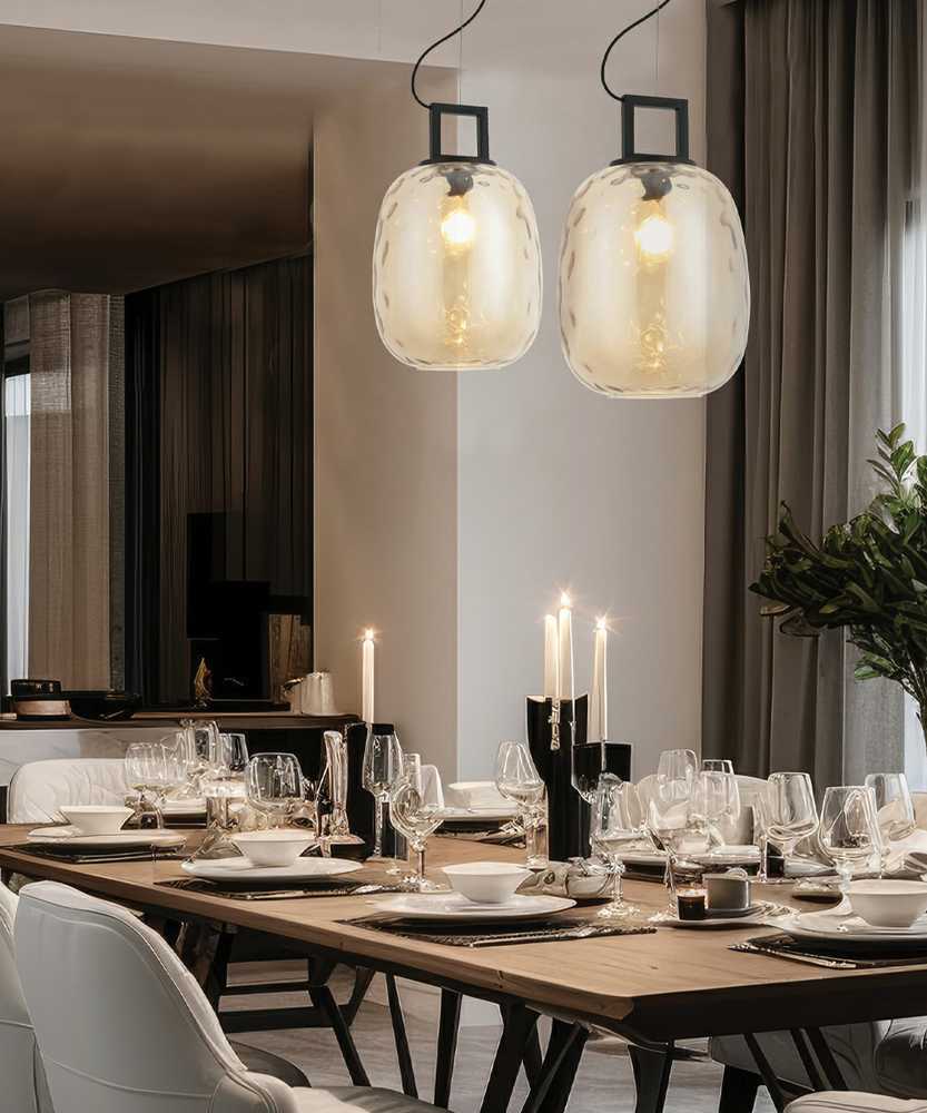 Pakabinamas šviestuvas LUCY, E27, šampano/juodos sp., 4302802