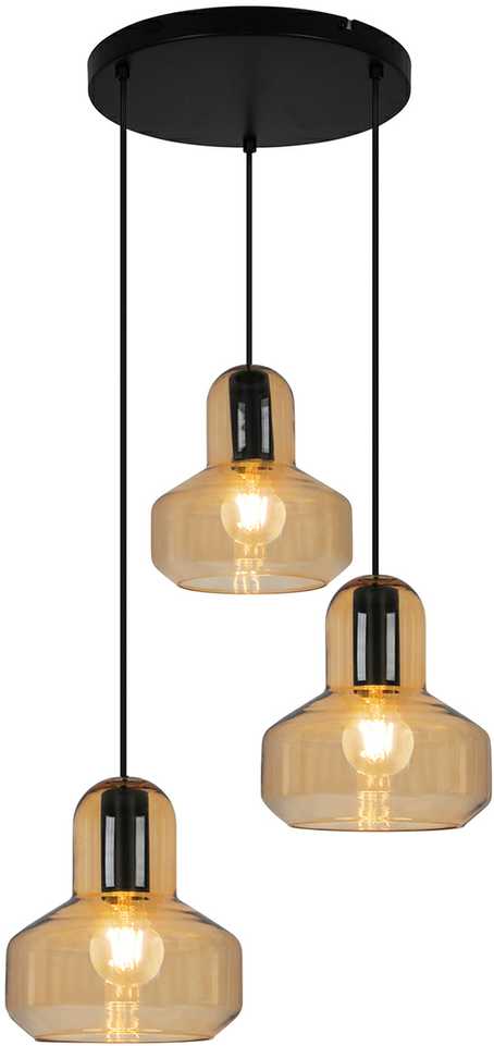 Pakabinamas šviestuvas MANDY, 3xE27, gintaro/juodos sp., 4296000