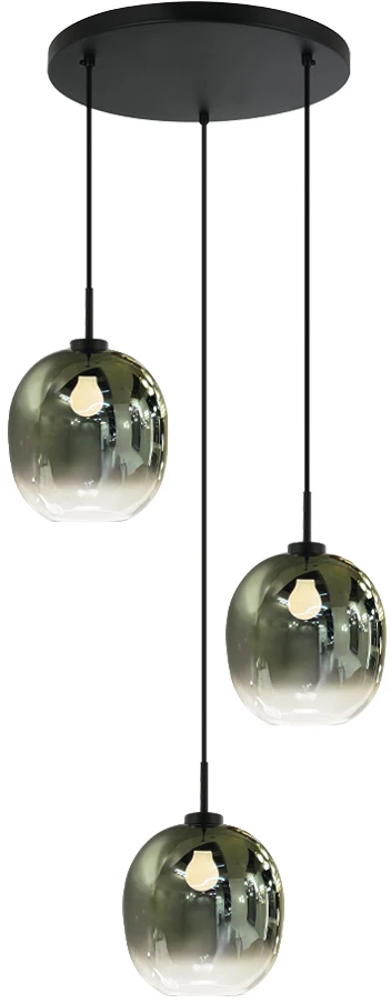 Pakabinamas šviestuvas MIRROR, 3xE27, žalios/juodos sp., 4345600