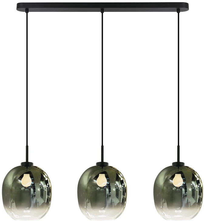 Pakabinamas šviestuvas MIRROR, 3xE27, žalios/juodos sp., 4345700