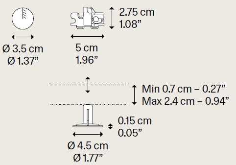 Pakabinamo šviestuvo laikiklis RECESSED MICRO, baltas