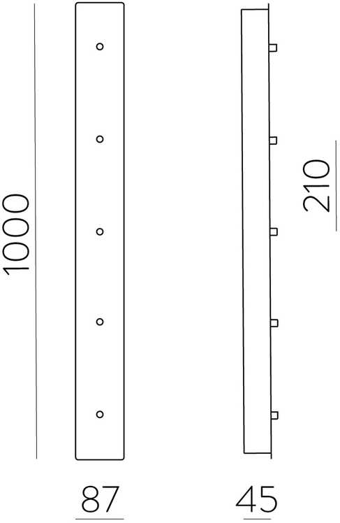 Pakabinamų šviestuvų (5 vnt.) lubinis laikiklis, juodas, K0009190N