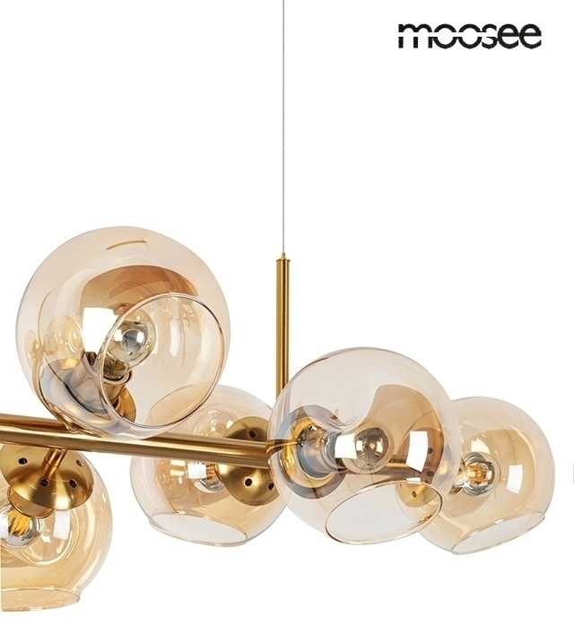 Pakabinamas šviestuvas ROMEO GOLD, 8xE27, aukso/gintaro sp.
