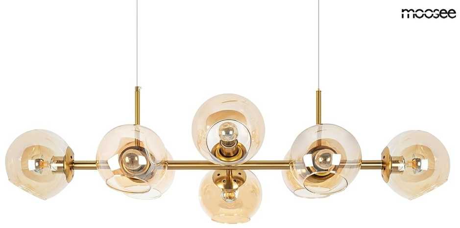 Pakabinamas šviestuvas ROMEO GOLD, 8xE27, aukso/gintaro sp.