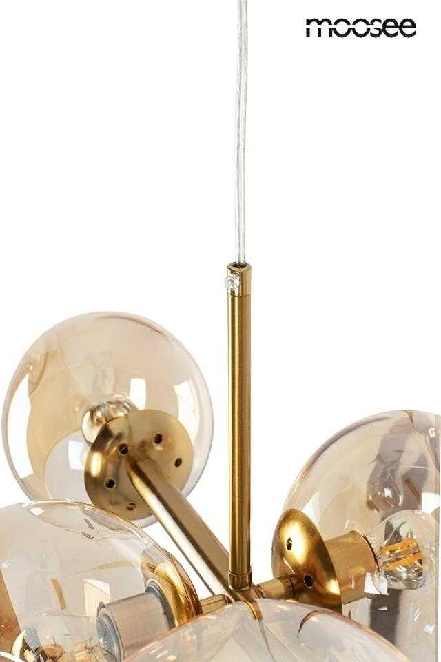 Pakabinamas šviestuvas ROMEO GOLD, 8xE27, aukso/gintaro sp.
