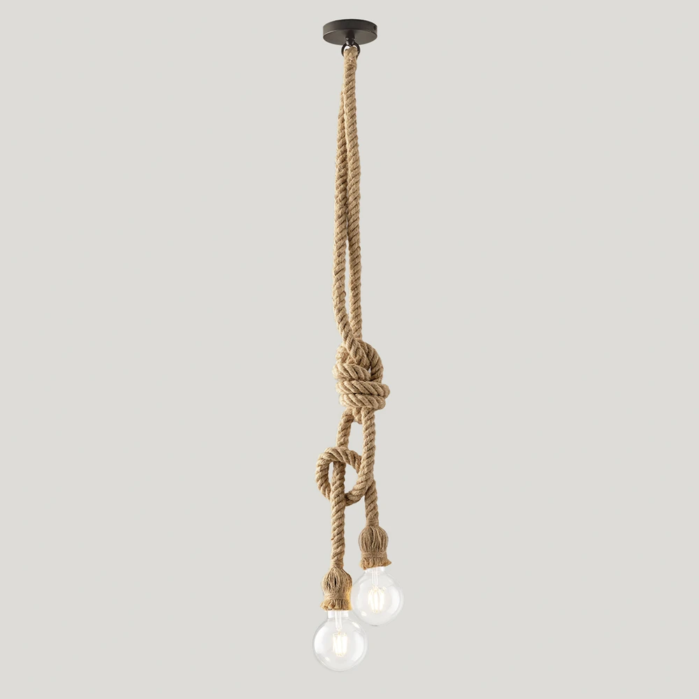 Pakabinamas šviestuvas ROPE, smėlio sp., 2xE27